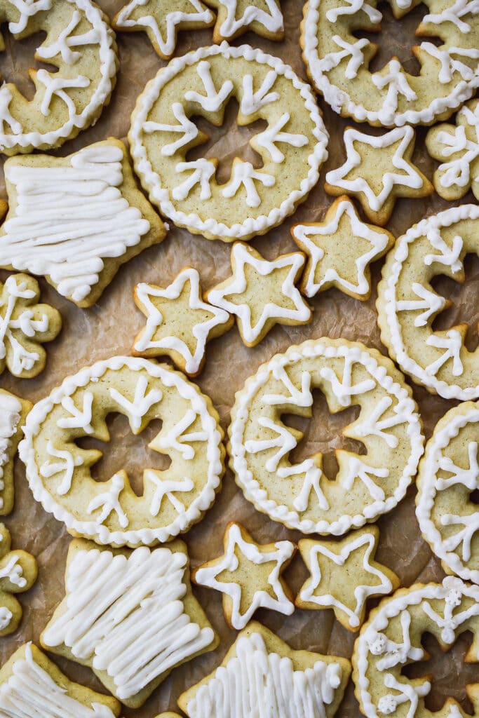 Frosted sugar cookies with buttercream.