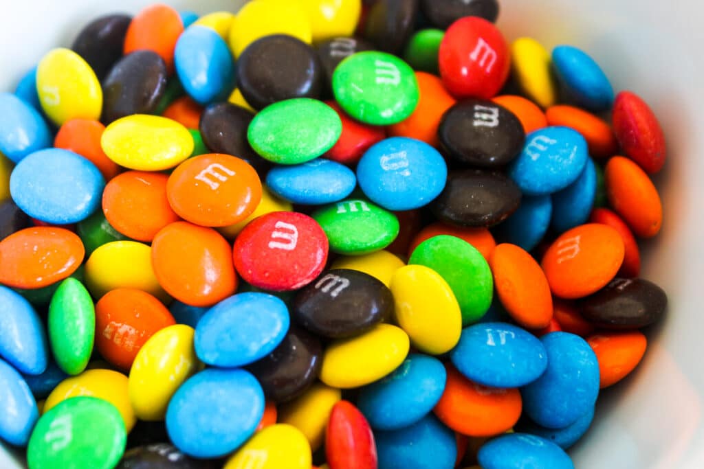 Bowl of M&Ms. 