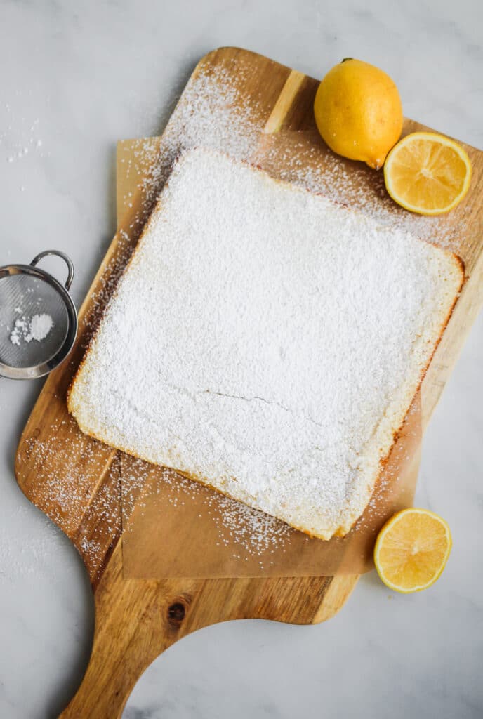 Baked lemon bars.