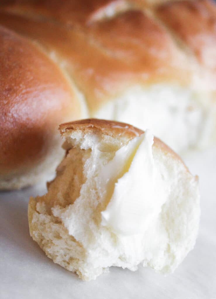 Baked bread with butter.