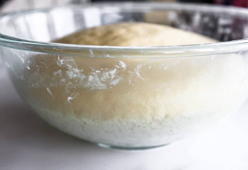 Bread dough rising.