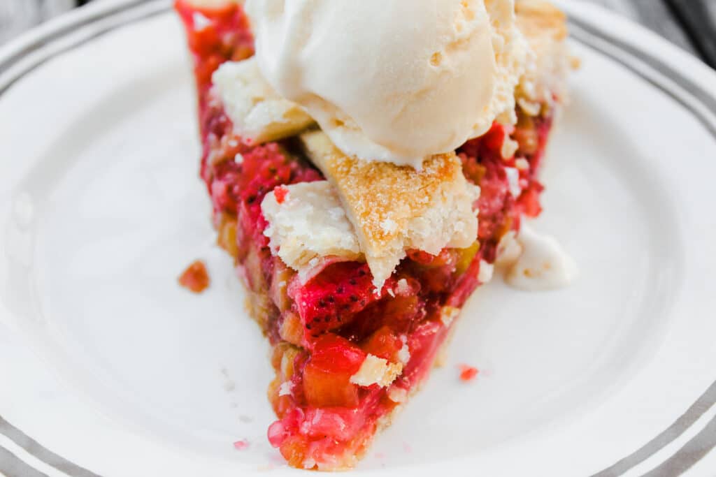 Close up of a slice of pie.