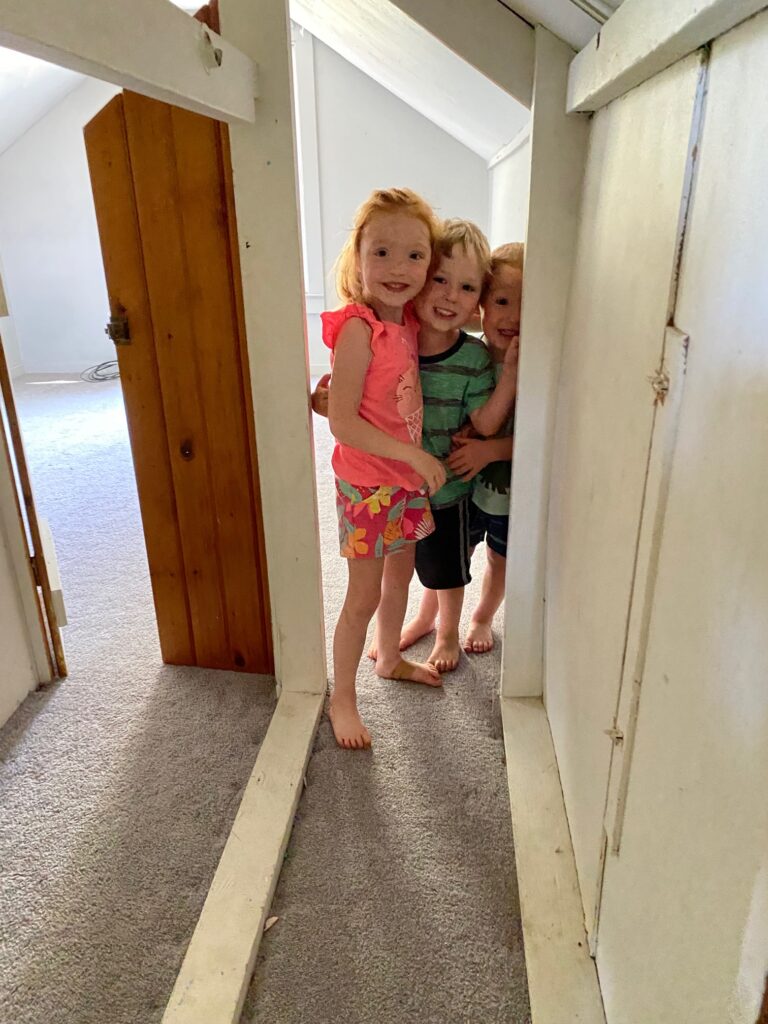 The kids love the built in playhouse in the loft.