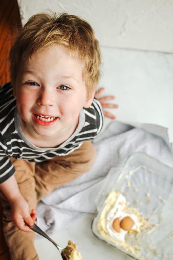 Photo of my little helper during the food photography.